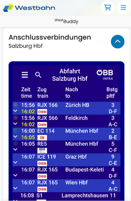 WestBuddy Anschlussverbindungen WestBuddy Anschlussverbindungen am Zielbahnhof